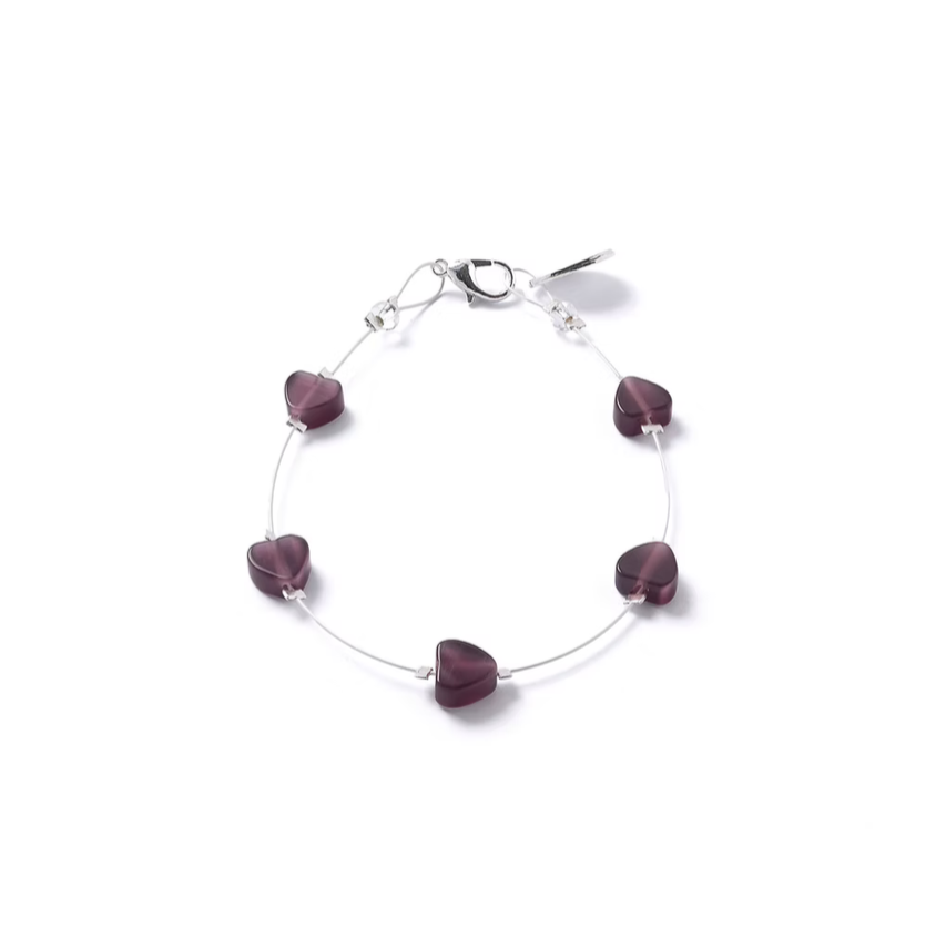 Amethyst heart bracelet