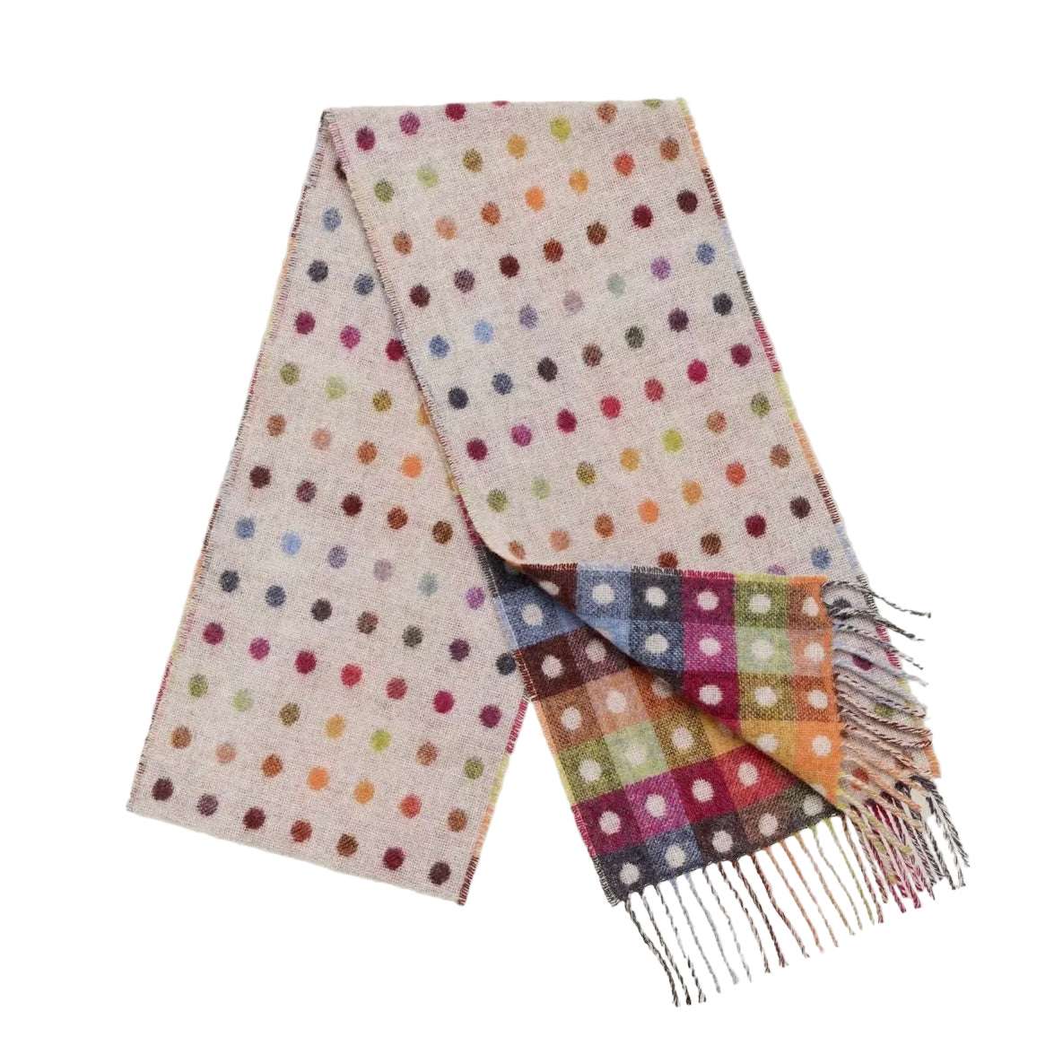 Beige multi spot scarf
