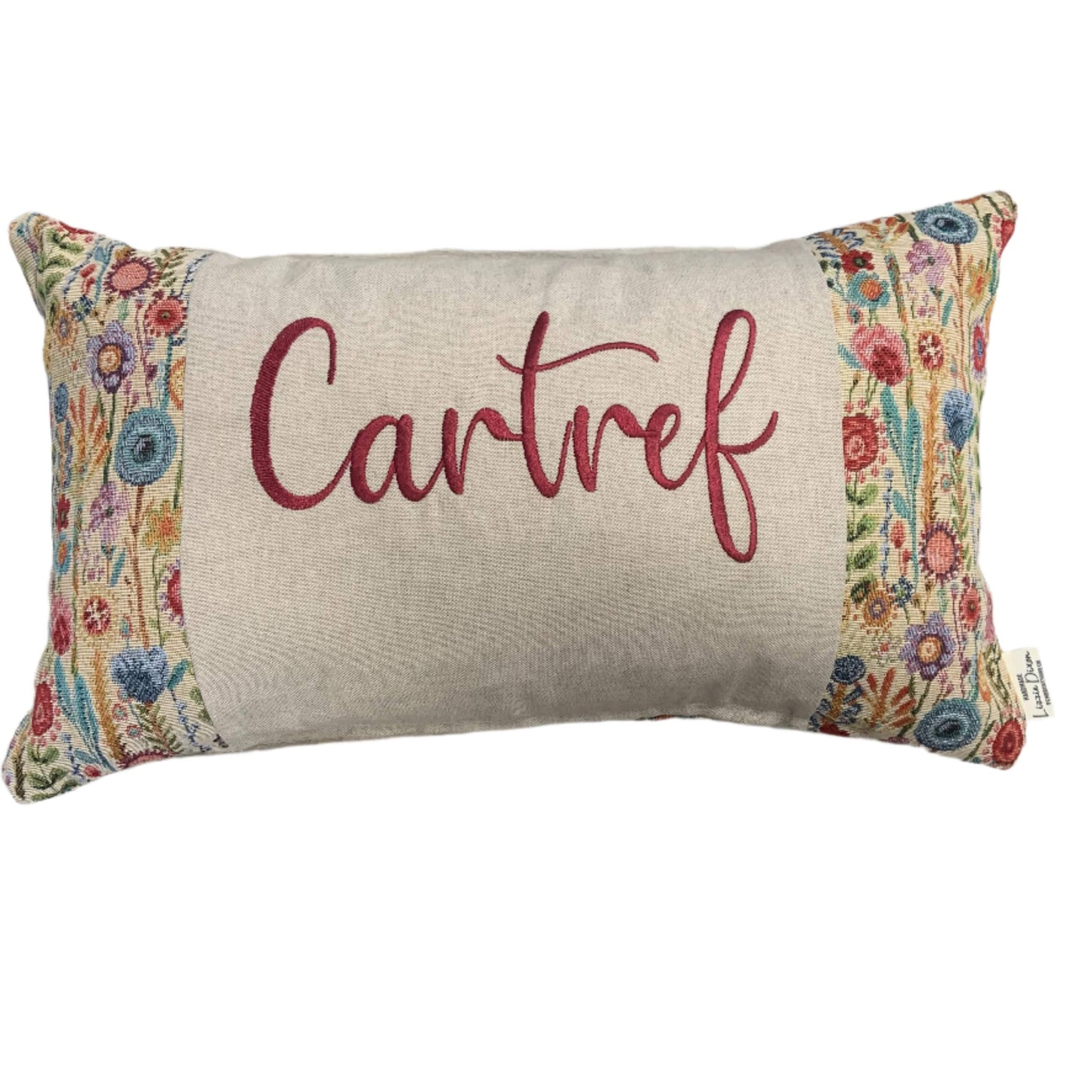 Cartref cushion - wildflower tapestry design