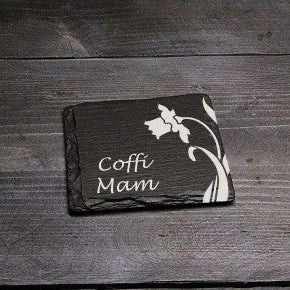 Coffi mam Welsh slate coaster | Gifts of Wales