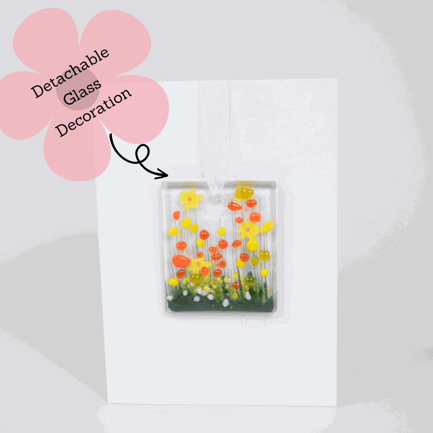 Daffodil Fused Glass Hanging Token Card|Gifts of Wales