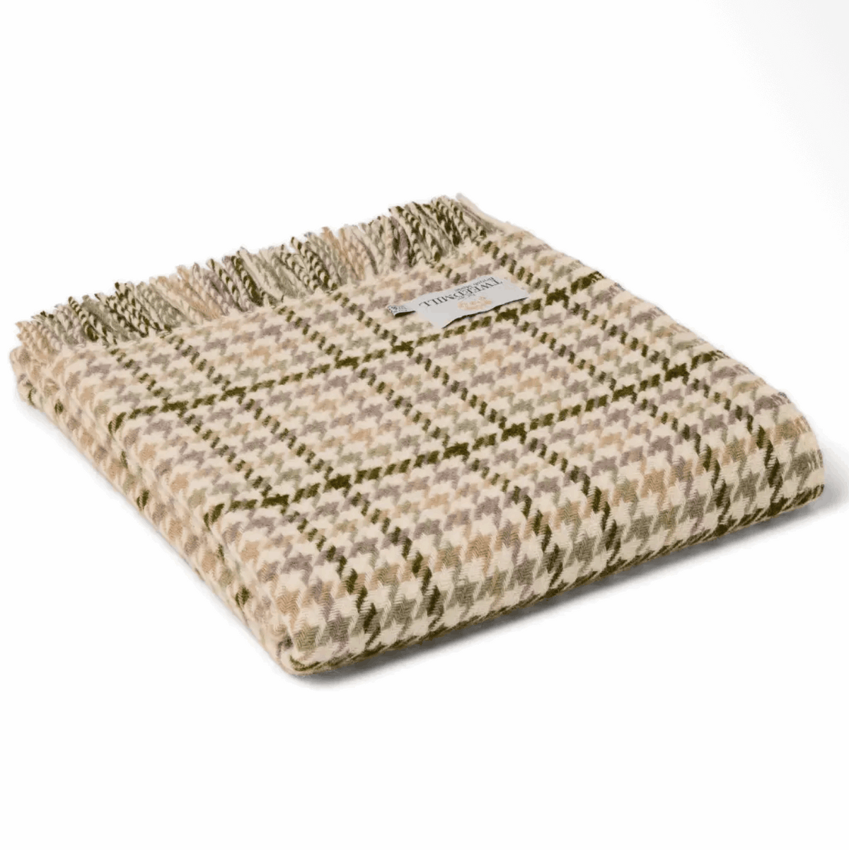 Earthy tones houndstooth throw