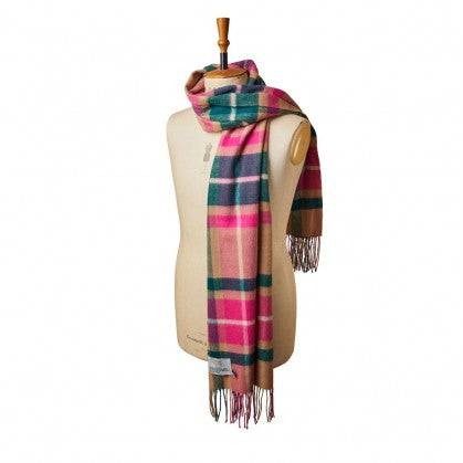 Ella check Lambswool wide scarf - Gifts of Wales