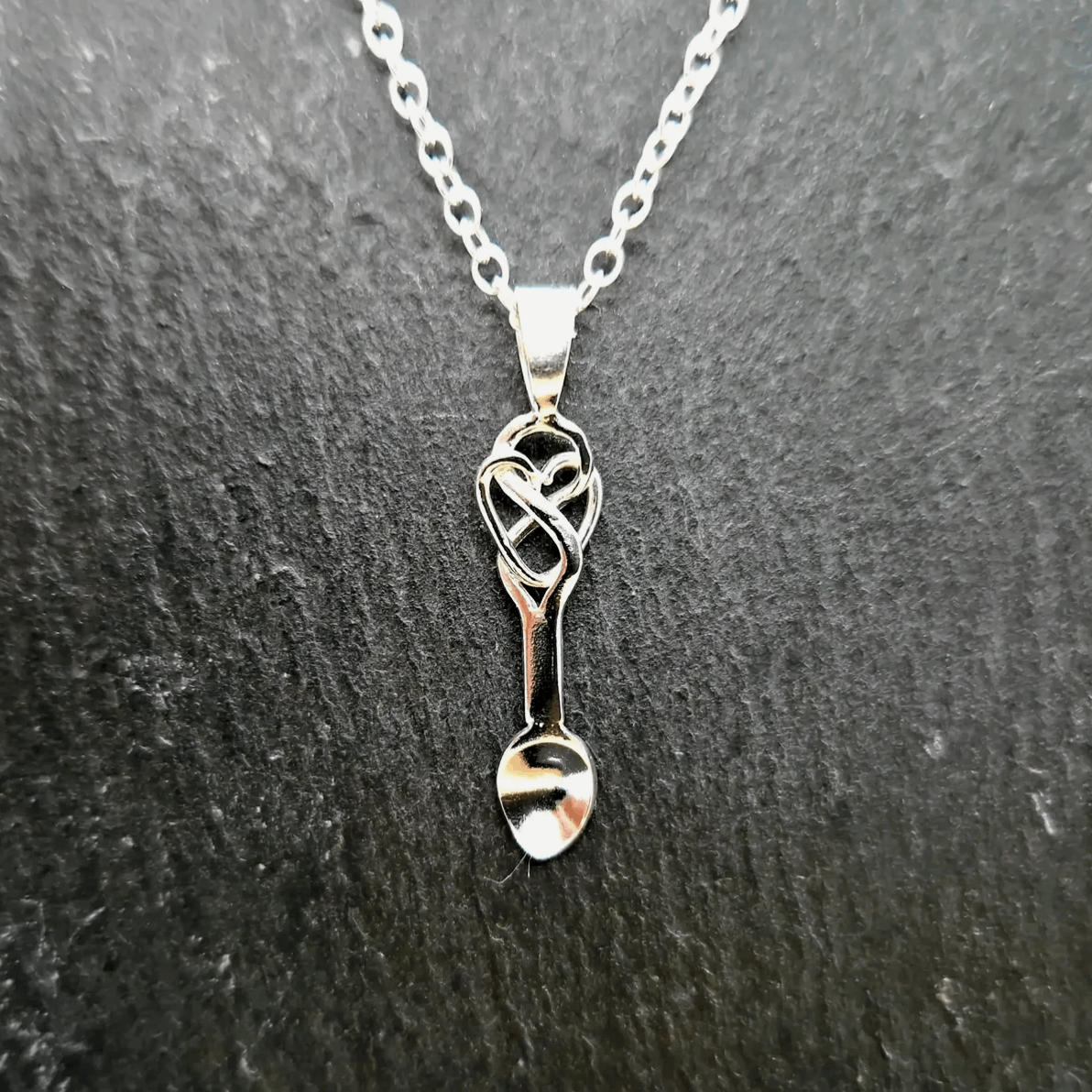 Encircled heart lovespoon necklace