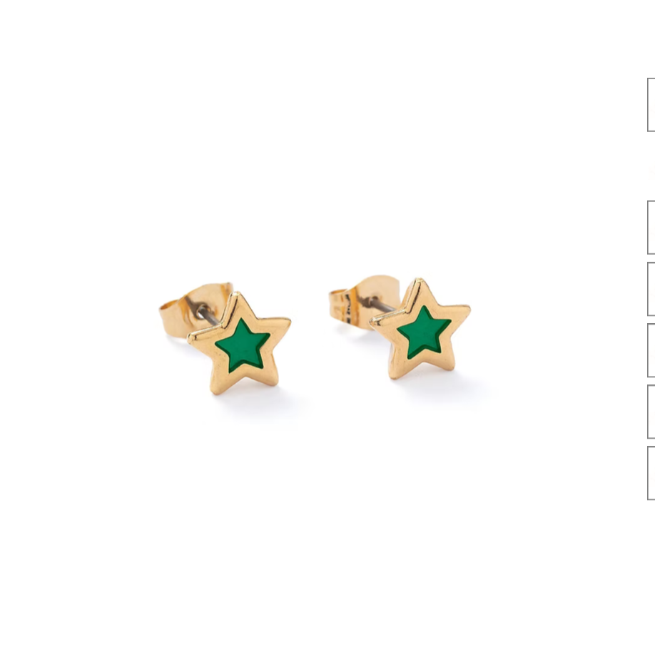 Green gold star studs
