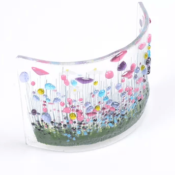 Handmade Fused Glass - Wildflower Curve|Gifts of Wales