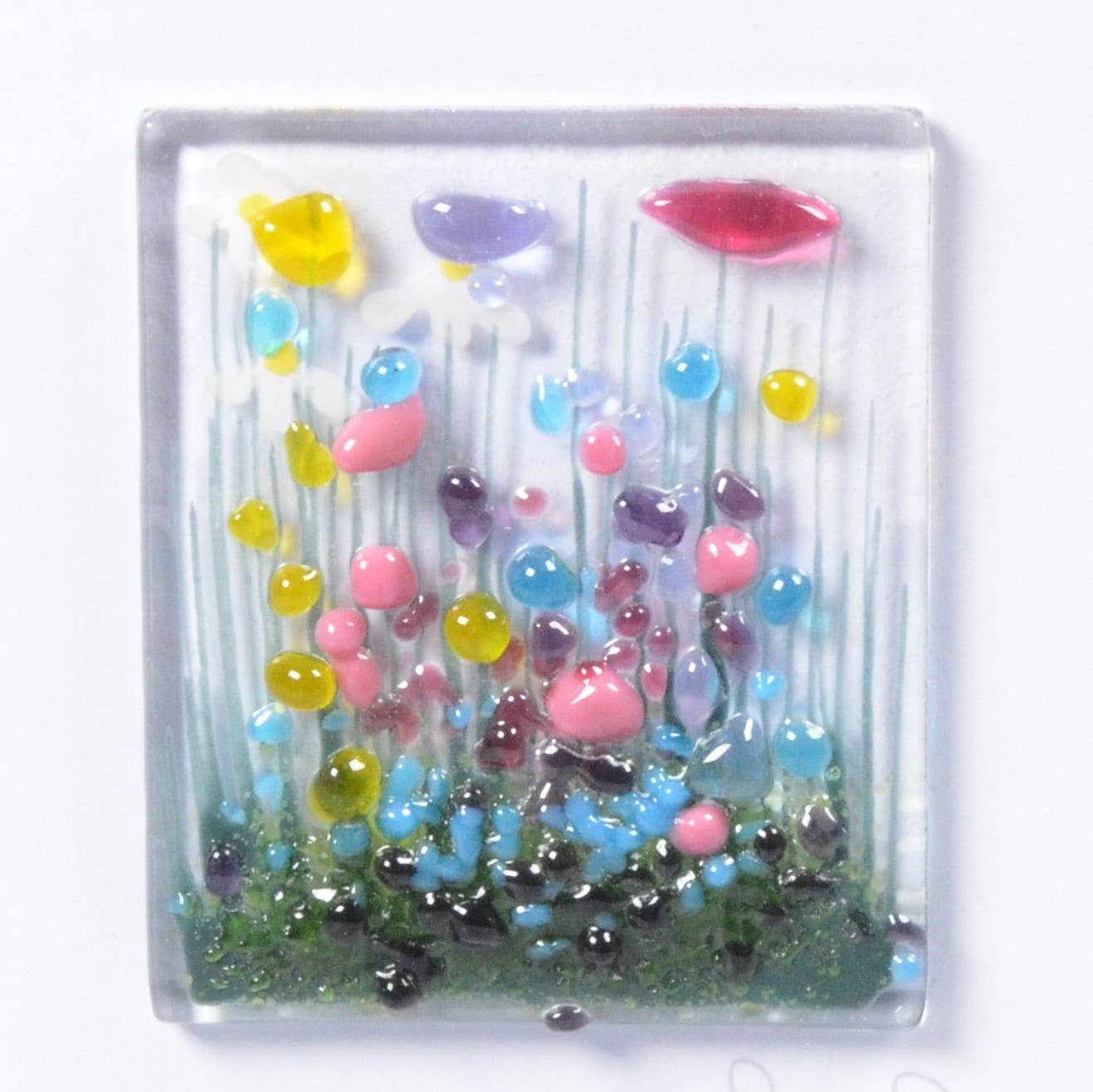 Handmade Fused Glass Greeting Card - Wildflower Card - Gifts of Wales