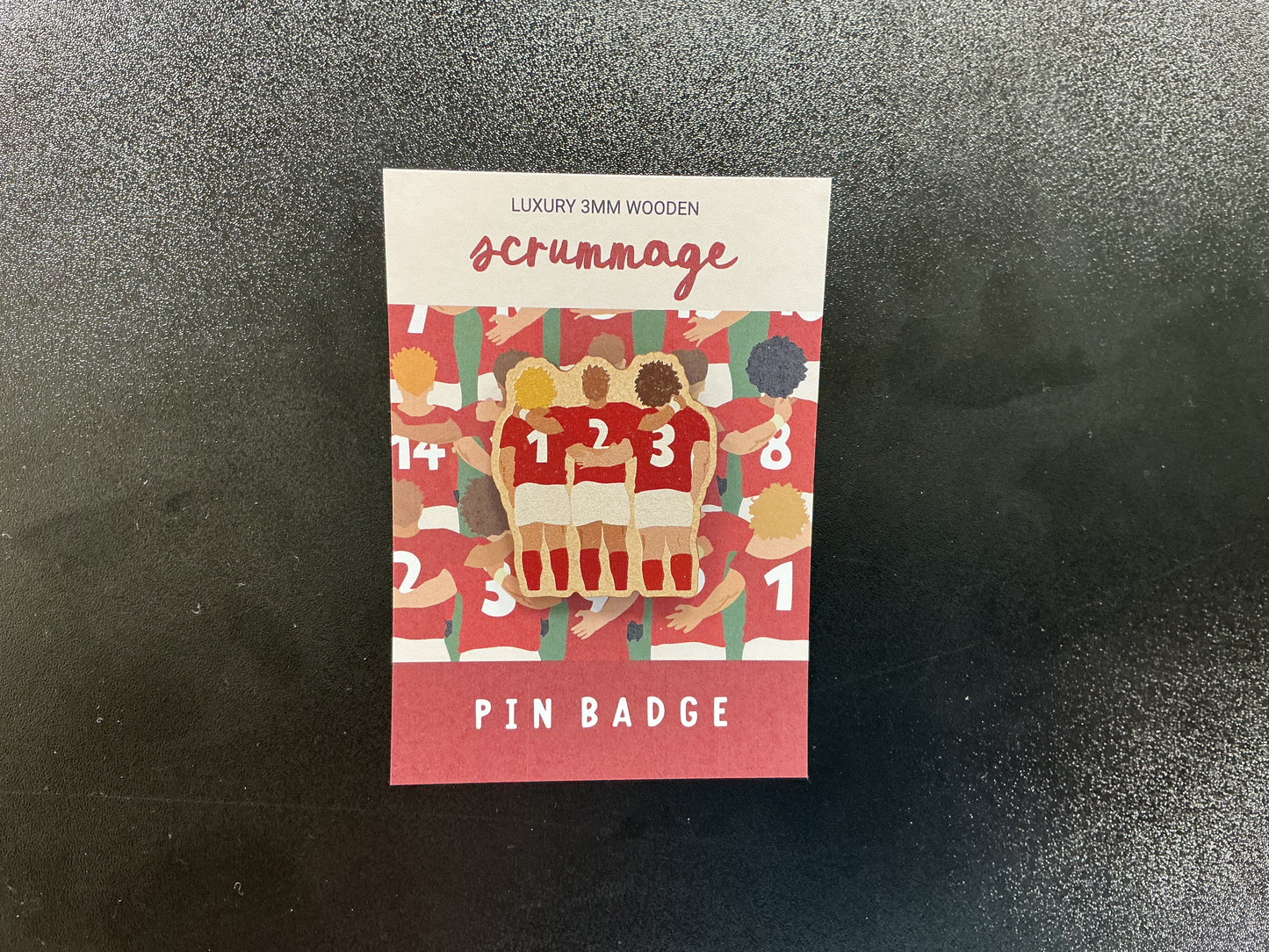 Scrummage pin badge