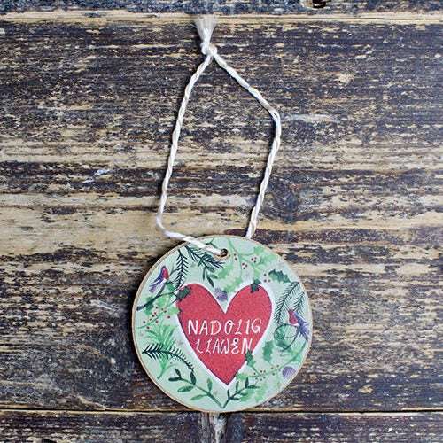 Nadolig Llawen heart decoration