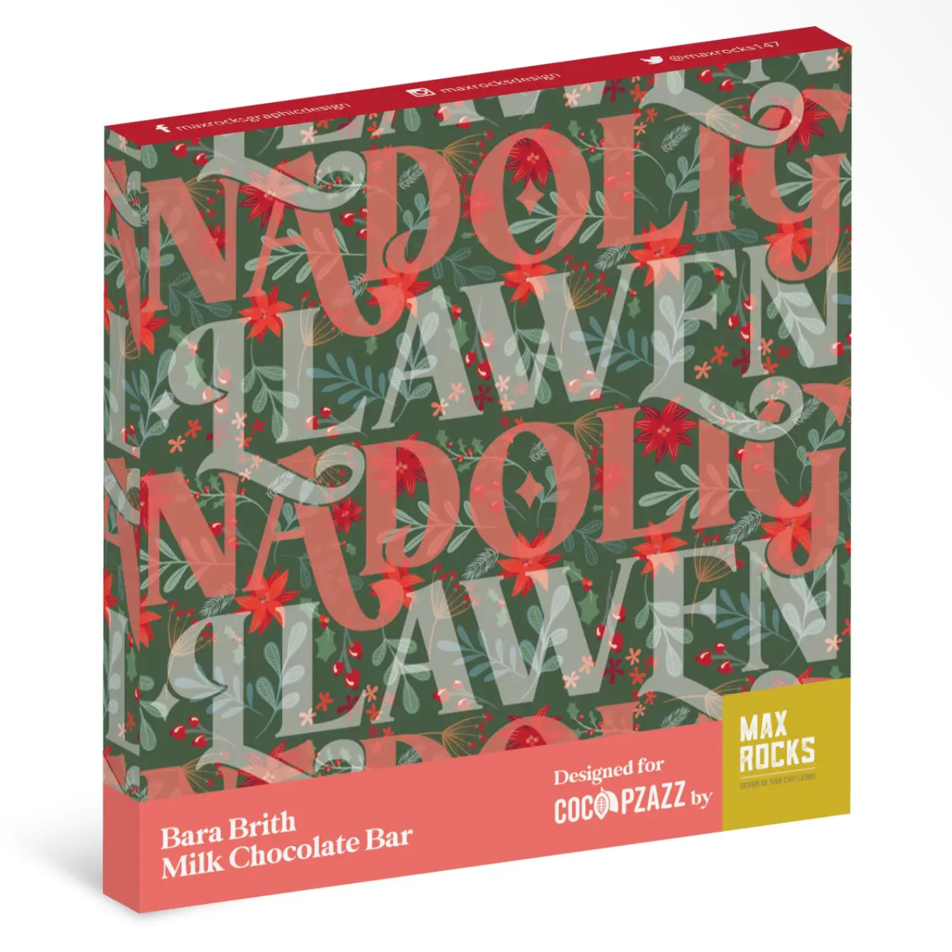 Nadolig Llawen bara brith milk chocolate bar