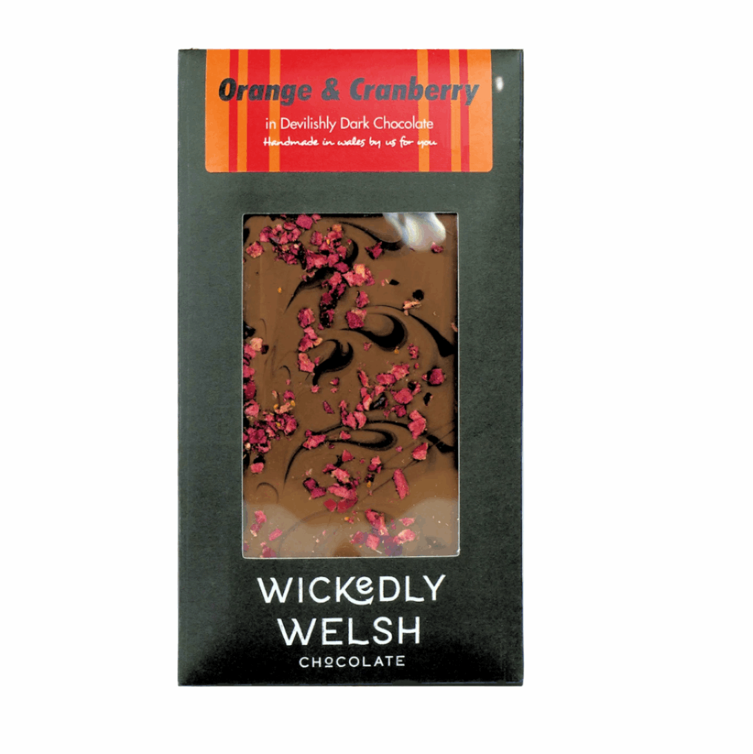 Orange and cranberry chocolate bar