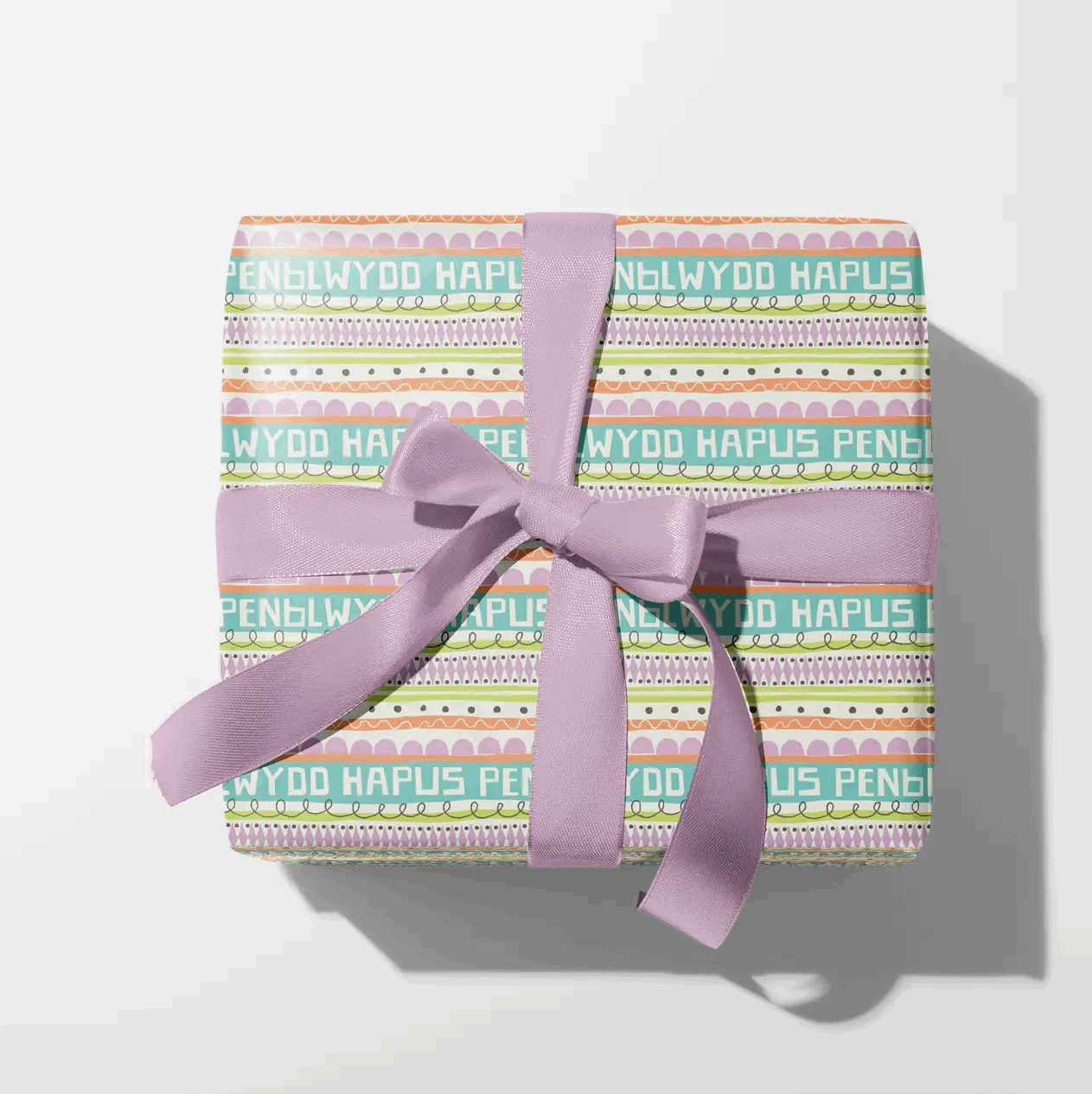Pastel penblwydd hapus wrapping paper