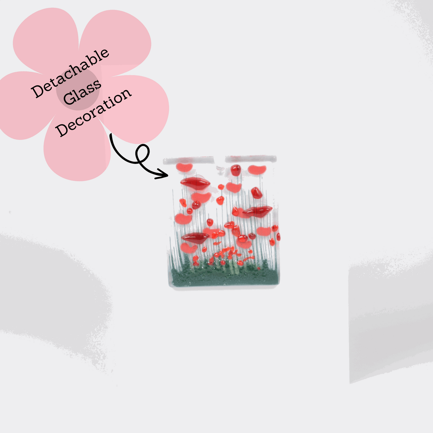 Poppy Fused Glass Hanging Token Card|Gifts of Wales