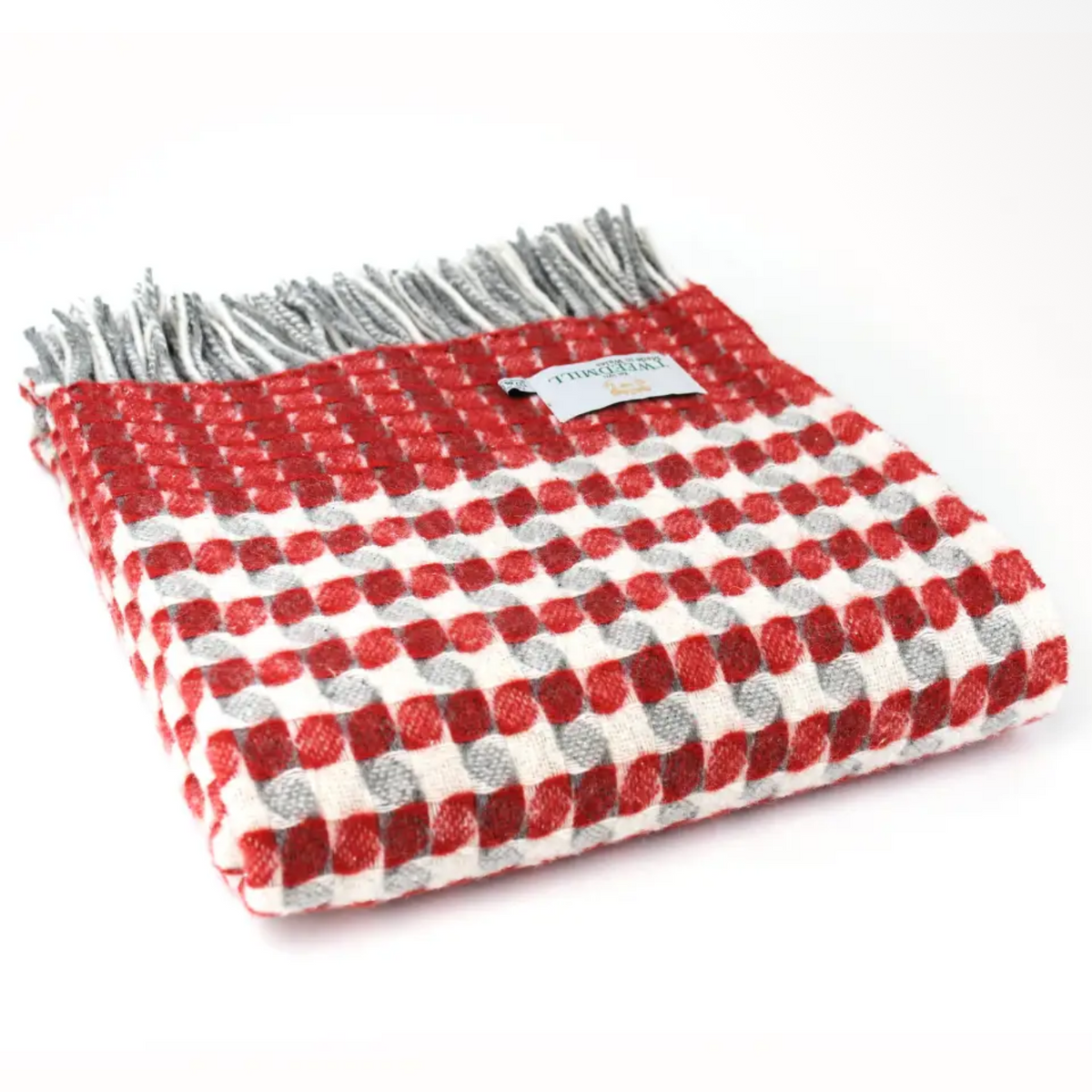 Red star houndstooth throw