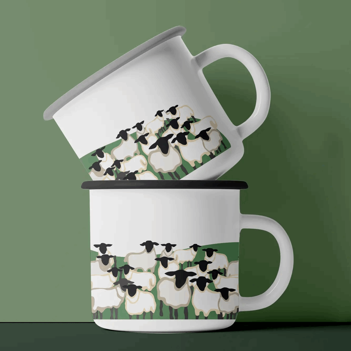 Sheep enamel mug