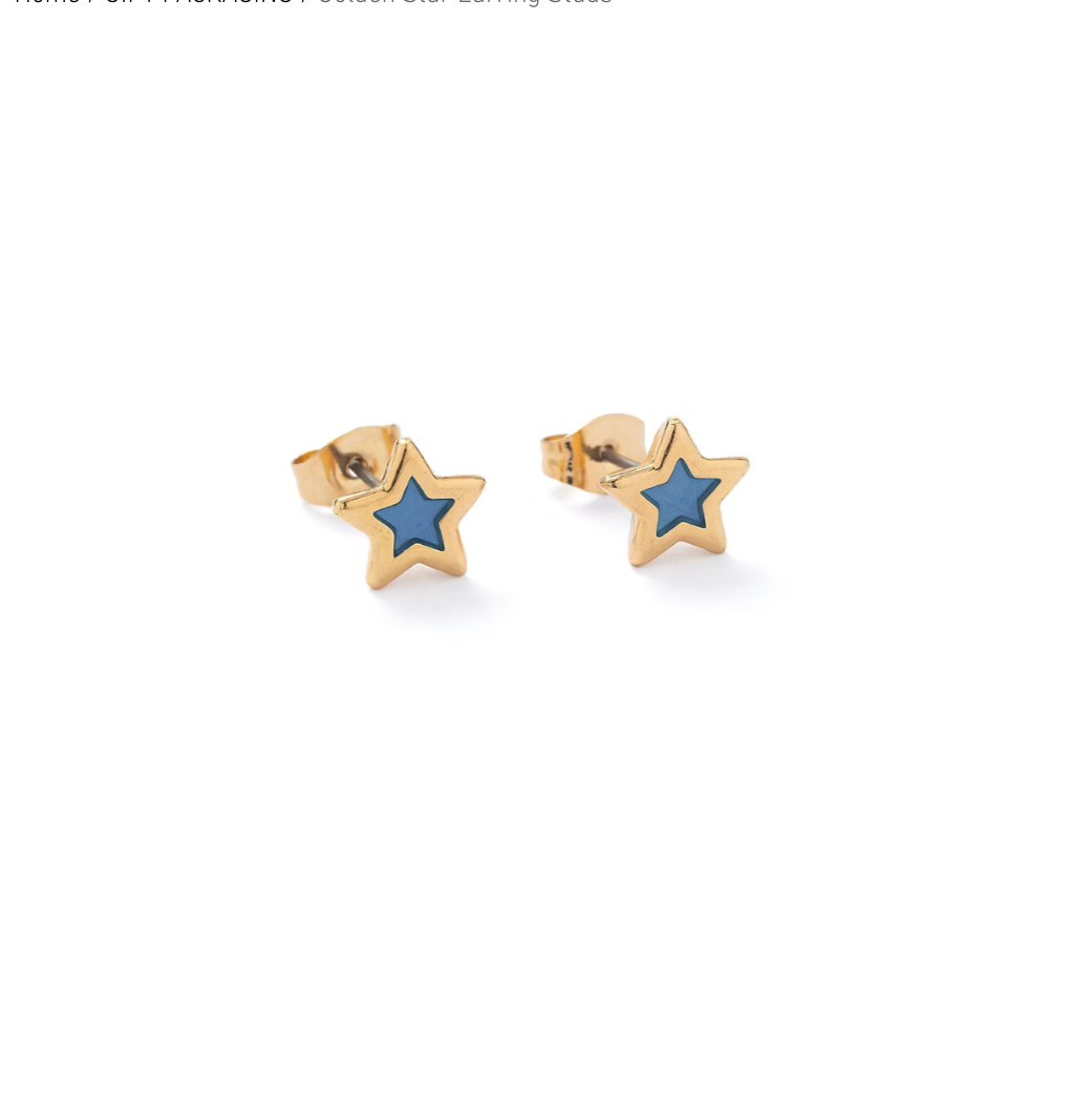 Steel blue gold star studs