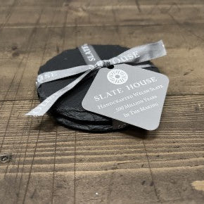 Two Welsh slate round coasters | Gifts of Wales