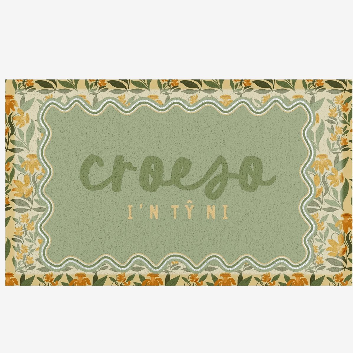 Welsh daffodil Croeso door mat