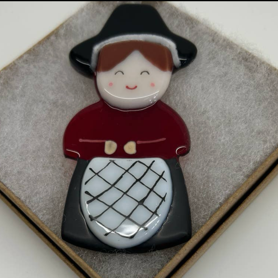Welsh lady hanging glass decoration