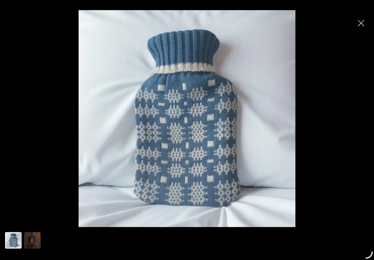 Welsh tapestry design hot water bottle Blue