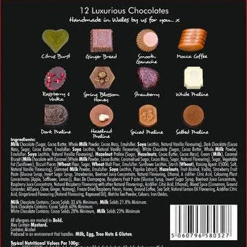 Wickedly Welsh 12 handmade chocolate gift box - Gifts of Wales