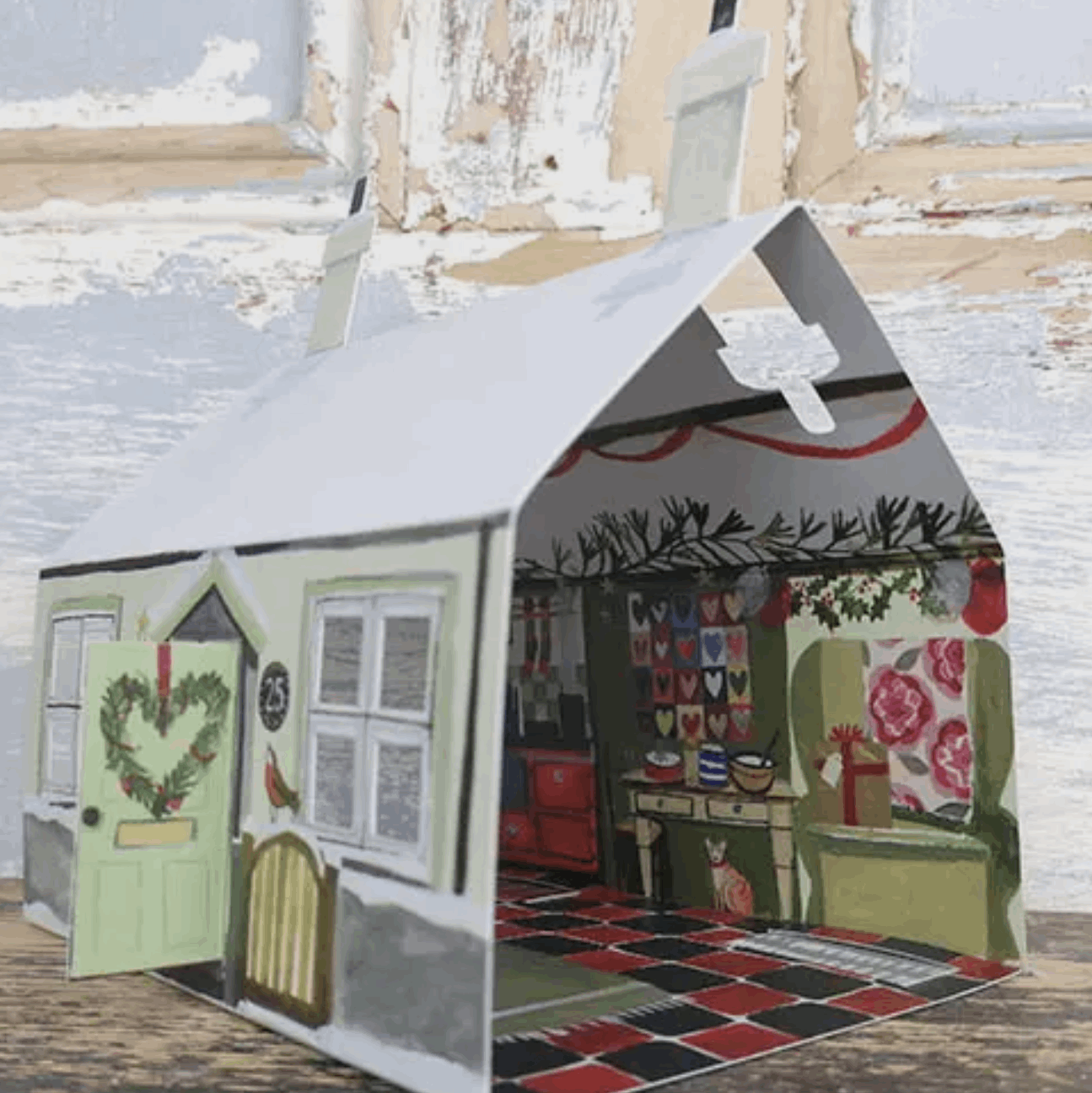 Winter cottage card