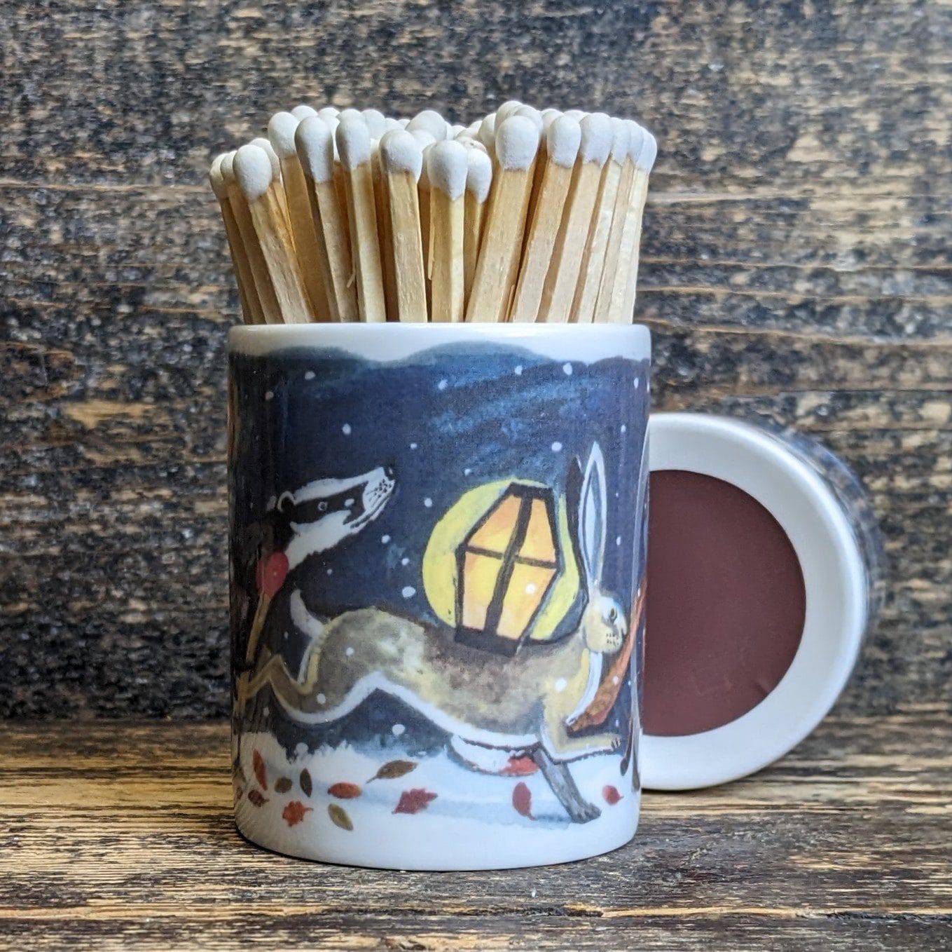 Woodland match pot