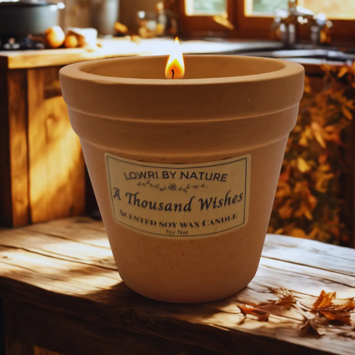 A thousand wishes plant pot candle