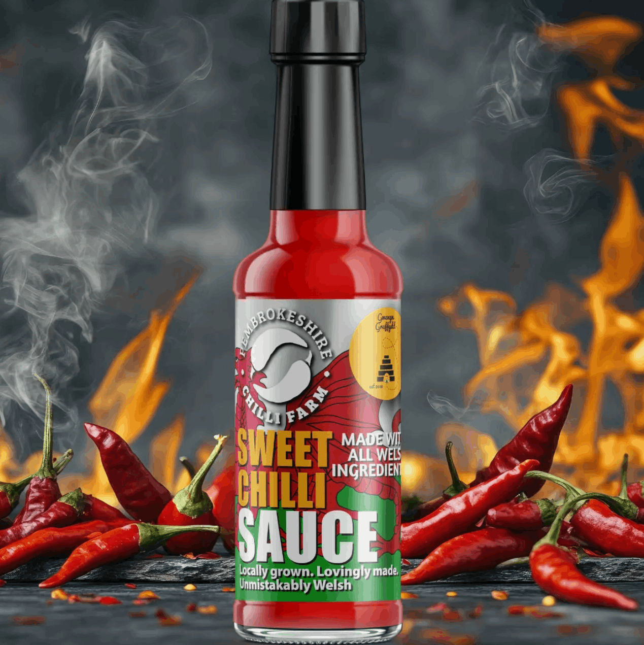 All Welsh ingredient sweet chilli sauce
