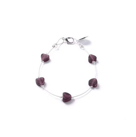 Amethyst heart bracelet
