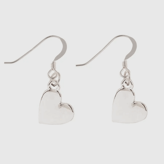 Angled heart earrings