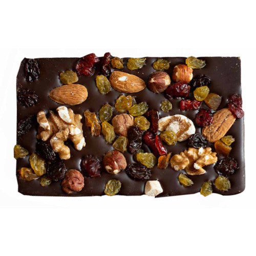 Artisan fruit and nut dark chocolate bar