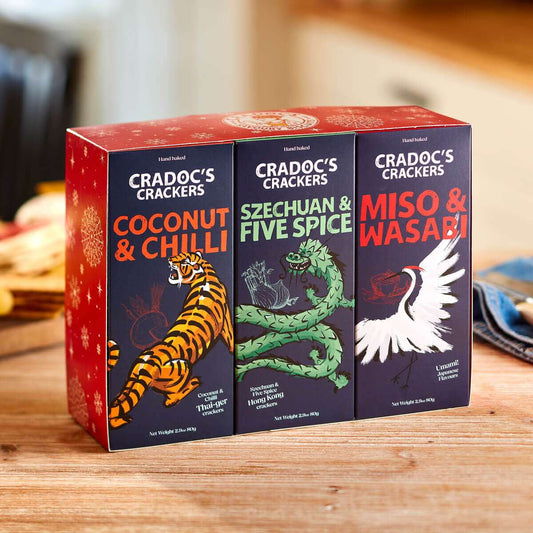 Asian flavours trio of crackers