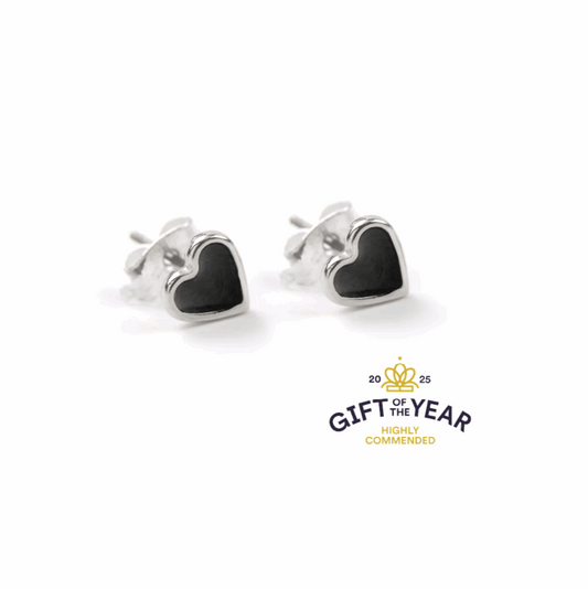 Black heart studs