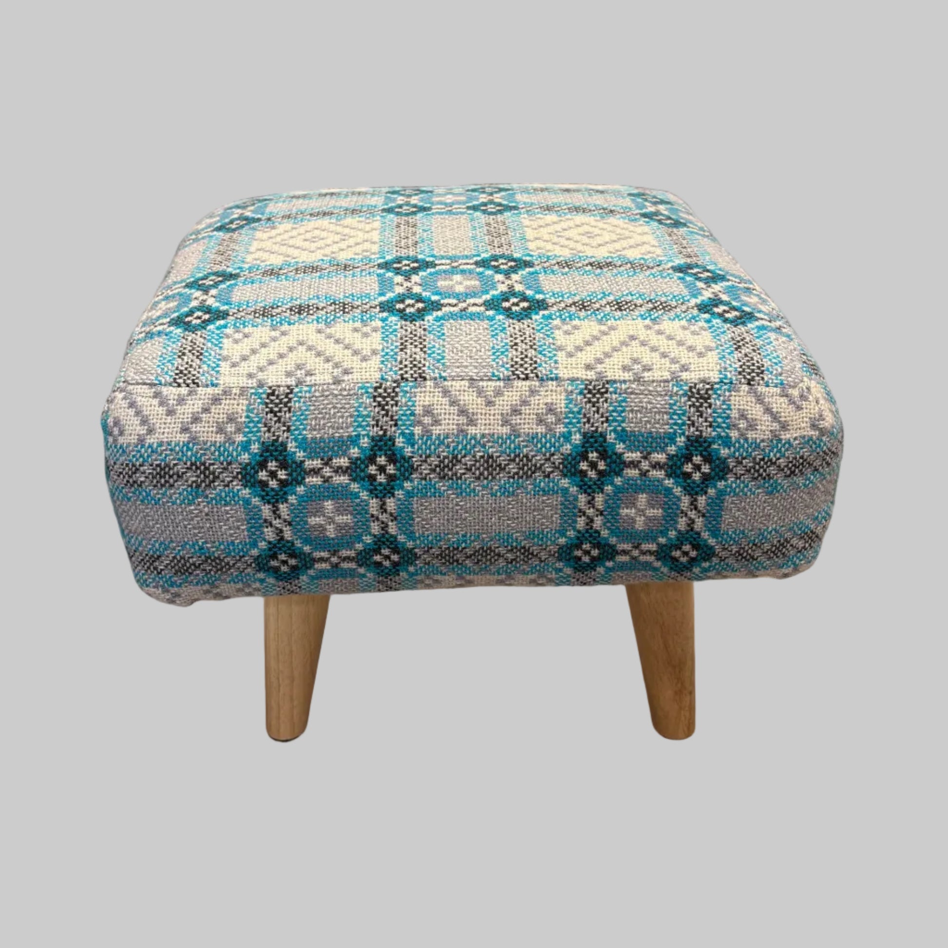 Blue Welsh tapestry footstool
