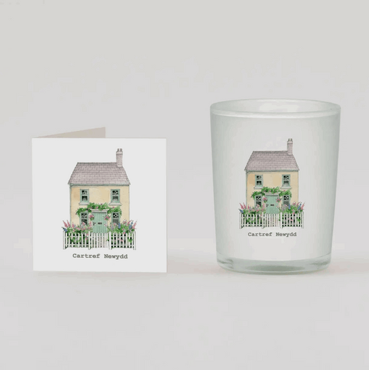 Cartref newydd candle and card