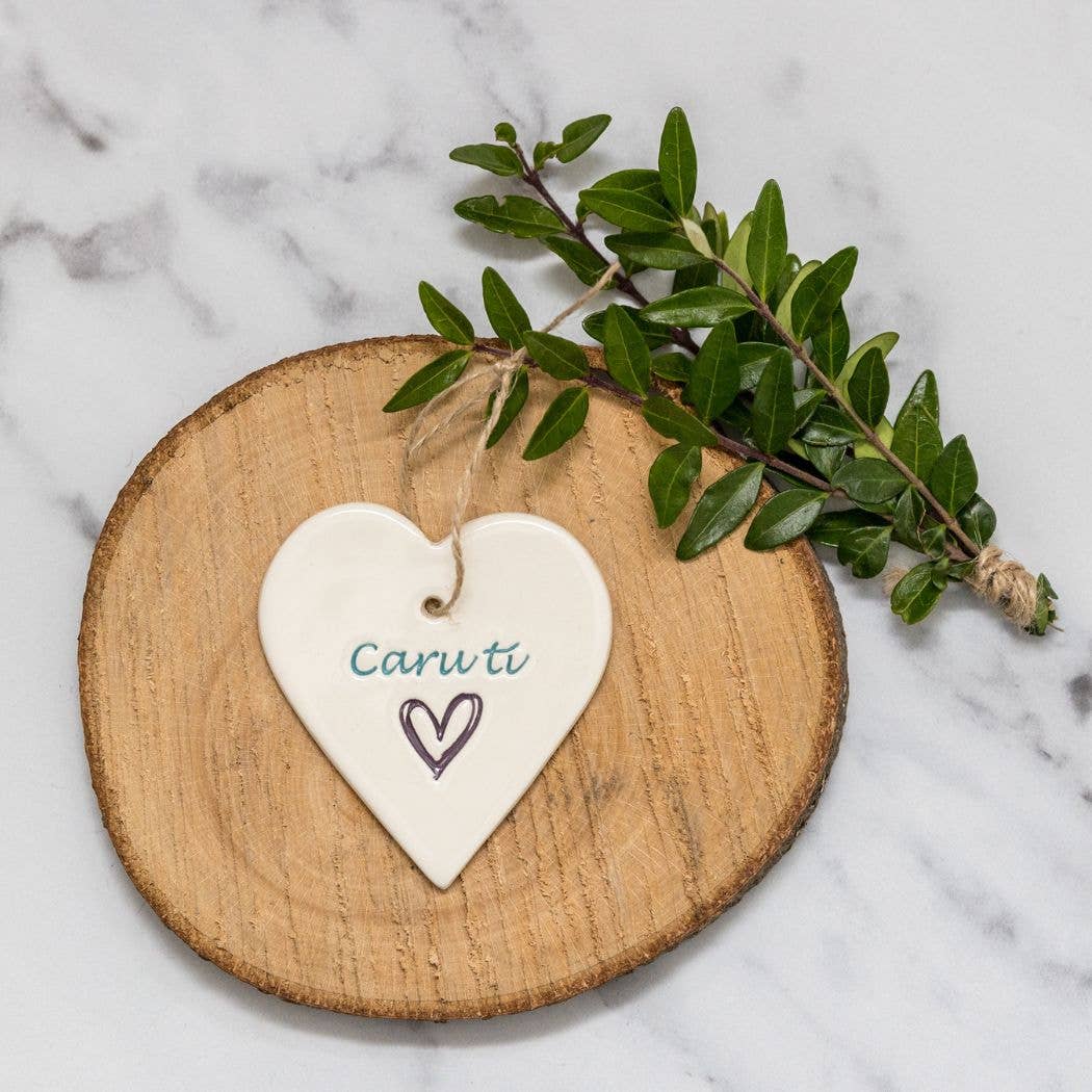 Caru ti - Handmade ceramic heart|Gifts of Wales