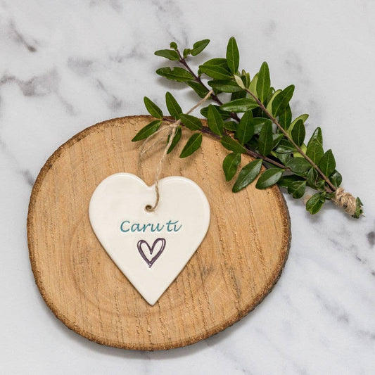Caru ti - Handmade ceramic heart|Gifts of Wales