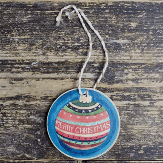 Christmas bauble wooden decoration