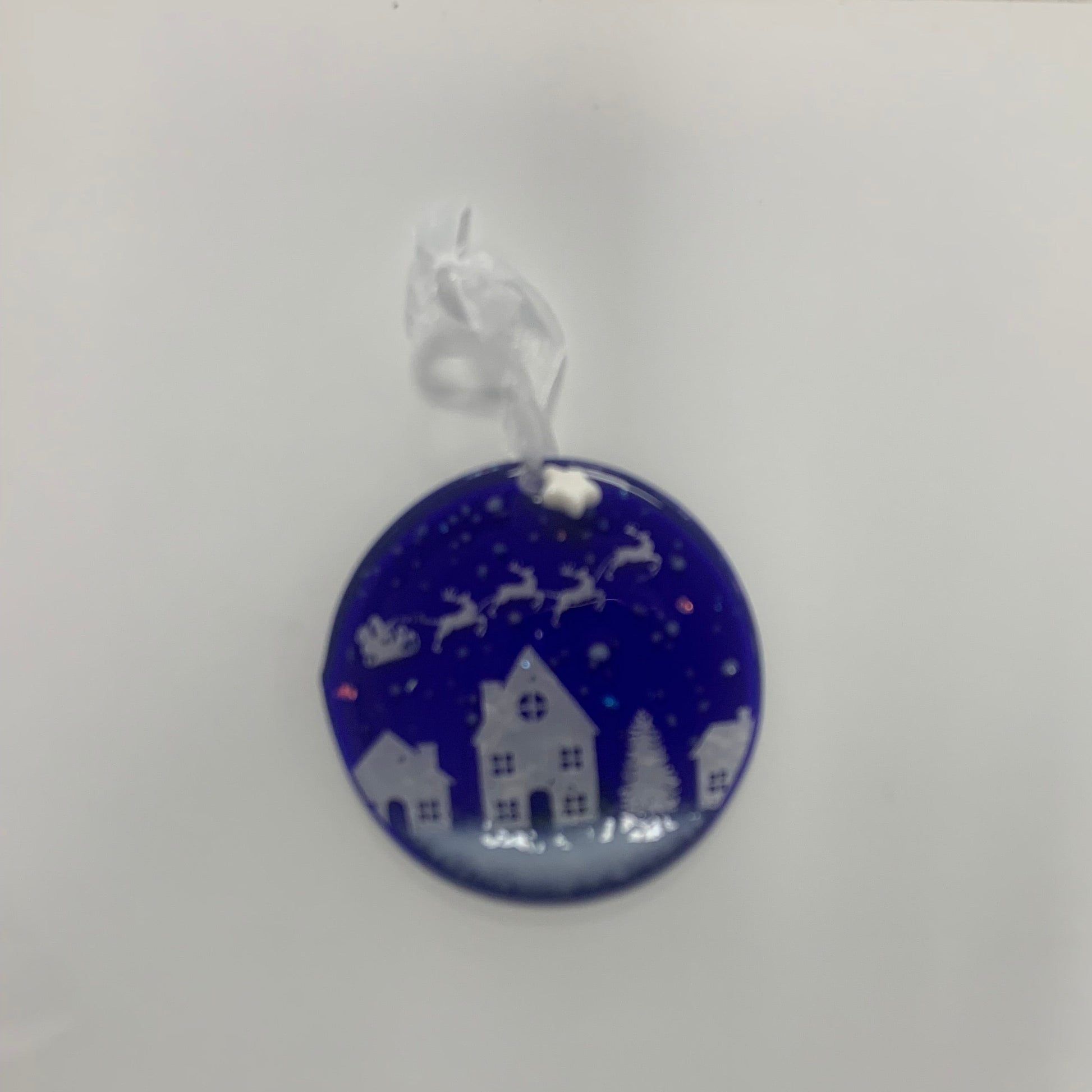 Christmas eve glass decoration