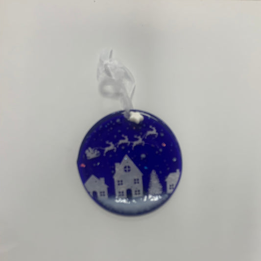 Christmas eve glass decoration