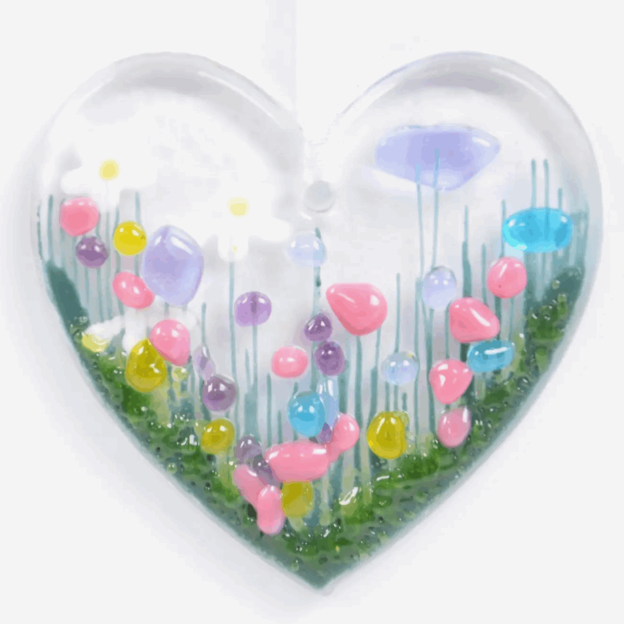 Congratulations fused glass decoration card 