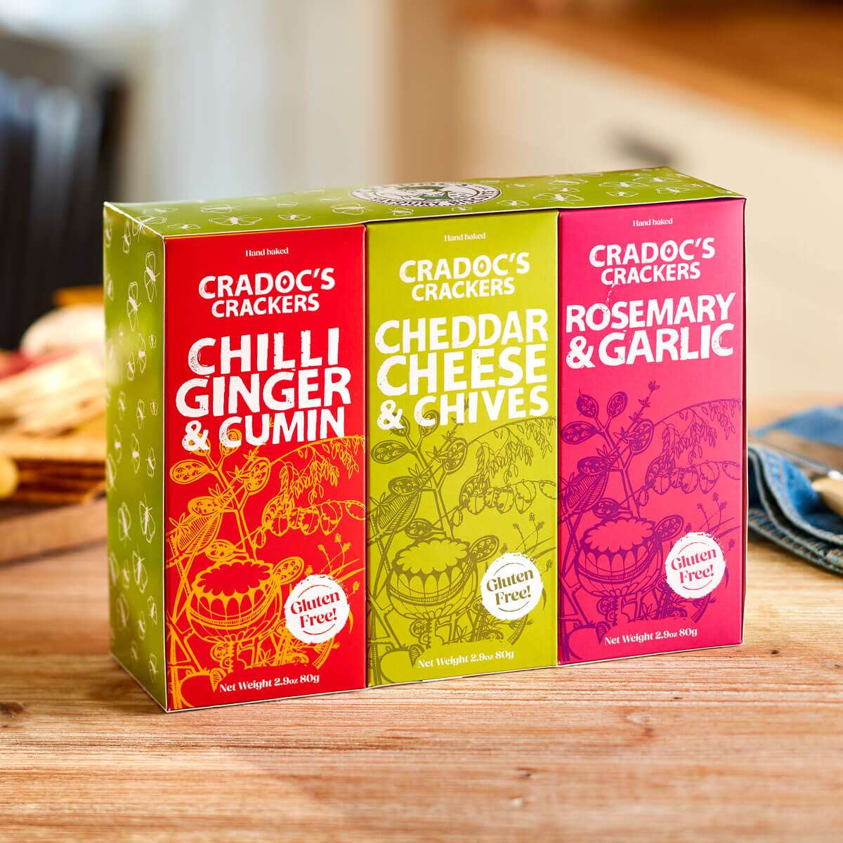 Cradoc’s gluten free trio of crackers 