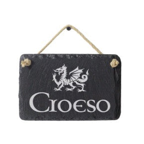 Croeso Welsh slate sign| Gifts of Wales