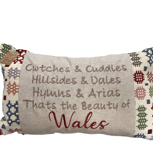 Cwtches and cuddles tapestry cushion