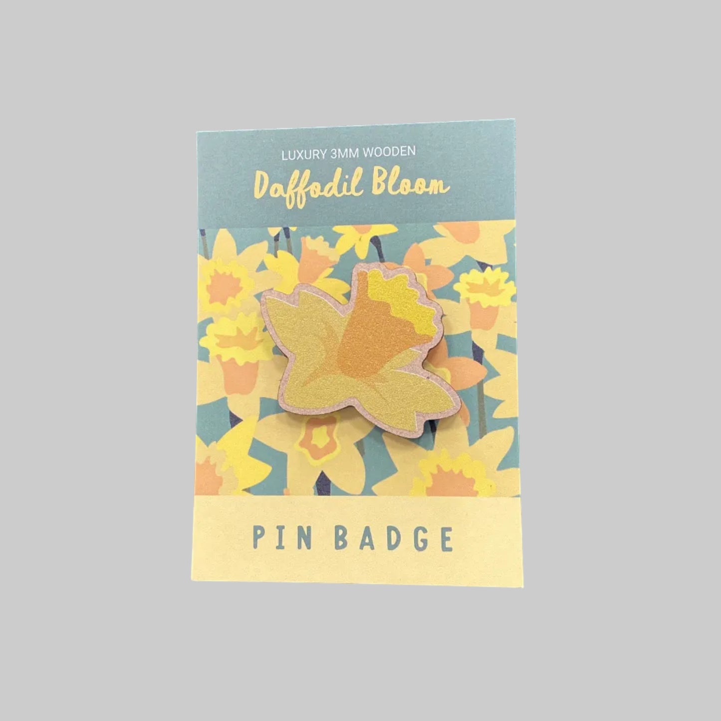 Daffodil bloom pin badge