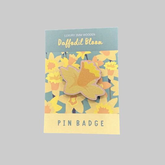Daffodil bloom pin badge