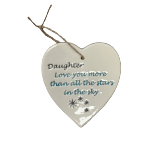 Daughter ceramic heart | Gifts of Wales 