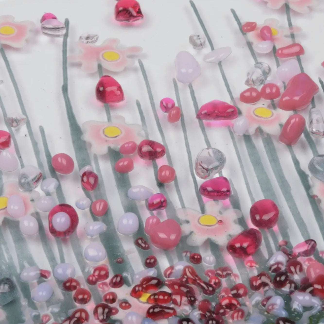 Detail of blooming fused glass