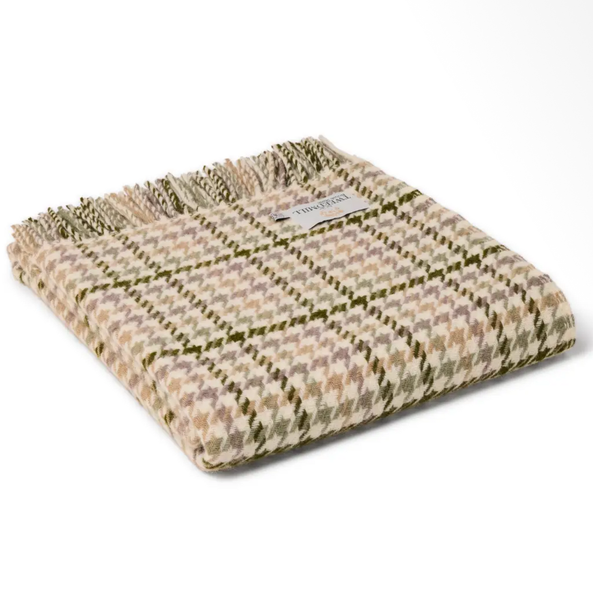 Earthy tones houndstooth throw